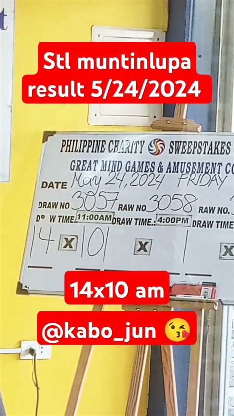 stl muntinlupa result by kabo jun 5 /15 /2024 .